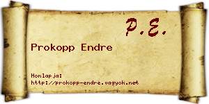 Prokopp Endre névjegykártya