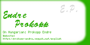 endre prokopp business card